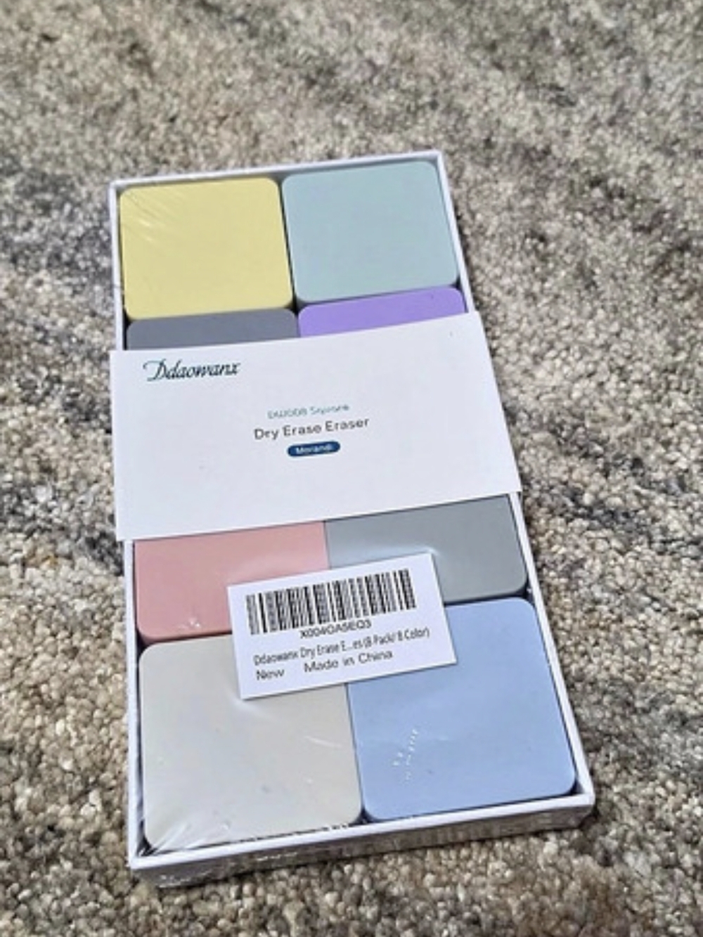 Ddaowanx DW008 Square Dry Erase Eraser 8-Color Dry Eraser Set NWT